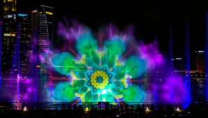 Spectra show from the viewing area in front of Marina Bay Sands Hotel