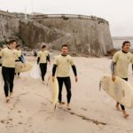 Matt and his new bros heading out to surf