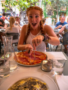 Excited about eating pizza in Roma!